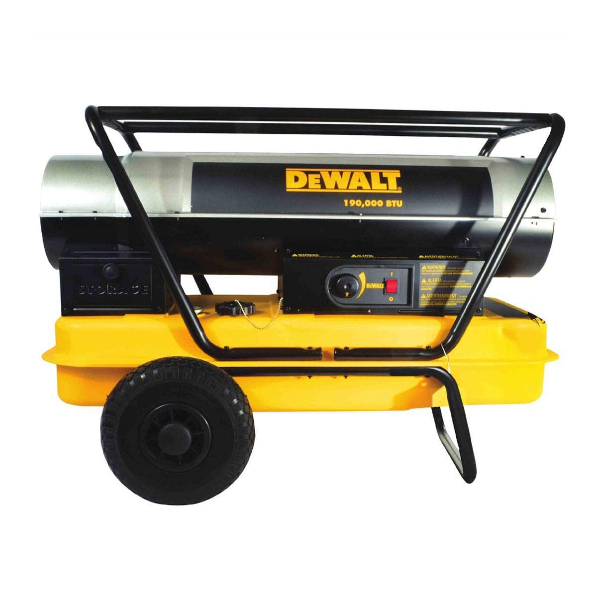 DEWALT DXH190HD Forced Air Kerosene Heater with roll cage and wheels