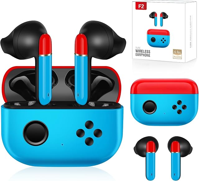 Ecouteurs pour enfants mignons sans fil étanche 36H Écouteurs pour enfants Bluetooth 5.3 Touch Control Adultes Enfants Buds d'oreilles avec étui de recharge, Adultes voyous sans fil pour cadeaux