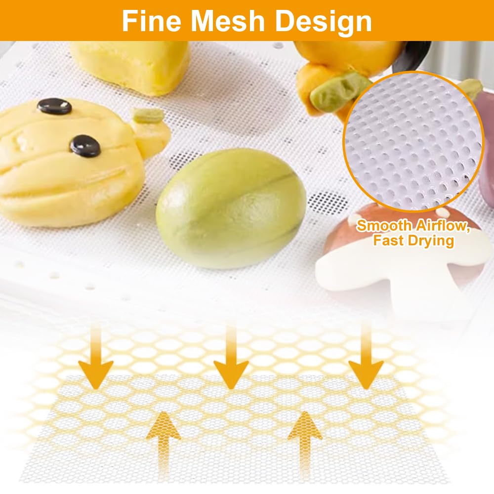 8 Stück Silikon Dörrfolien - Antihaft Dehydrator Blätter 32x32 Cm