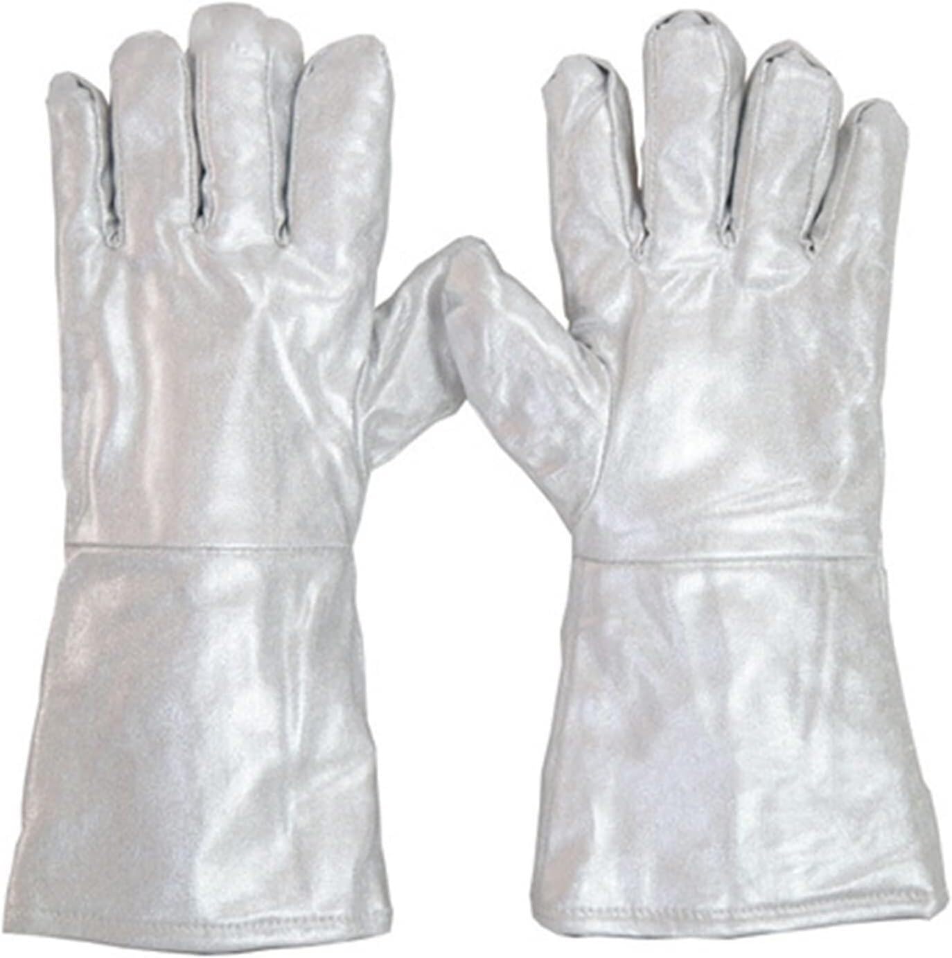PIWINE Gartenhandschuhe, schnittfeste Handschuhe, feuerfeste Handschuhe, Grill- und Kaminhandschuhe, Isolierhandschuhe, hochtemperaturbeständiges Baumwollfutter, for Metallurgie, Herd
