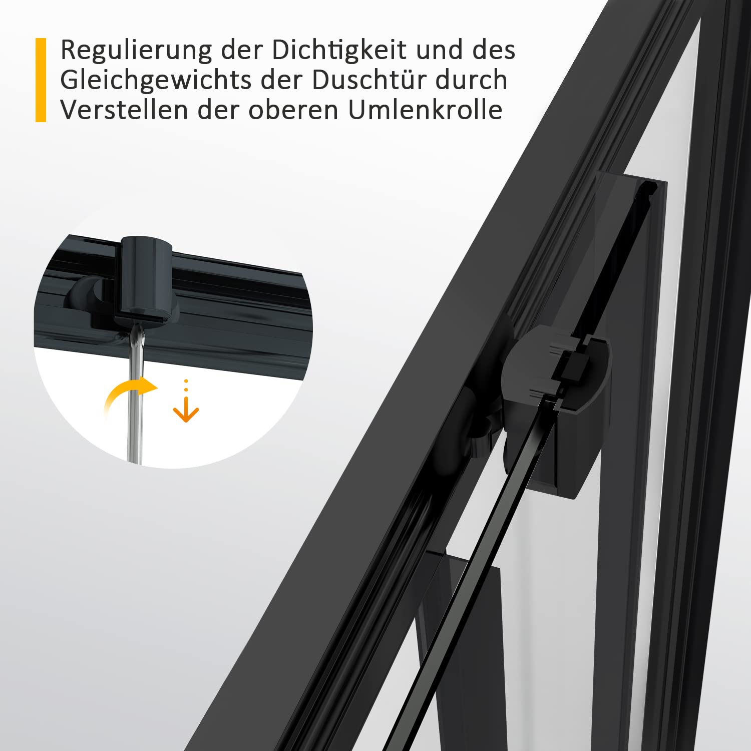 Eckeinstieg Duschkabine 80x80x185cm Schiebetür, Duschschiebetür Duschabtrennung Doppel Schiebetür mit 6mm ESG Glas, Mattes Schwarz Duschwand Sicherheitsglas, Duschtür Höhe 185cm