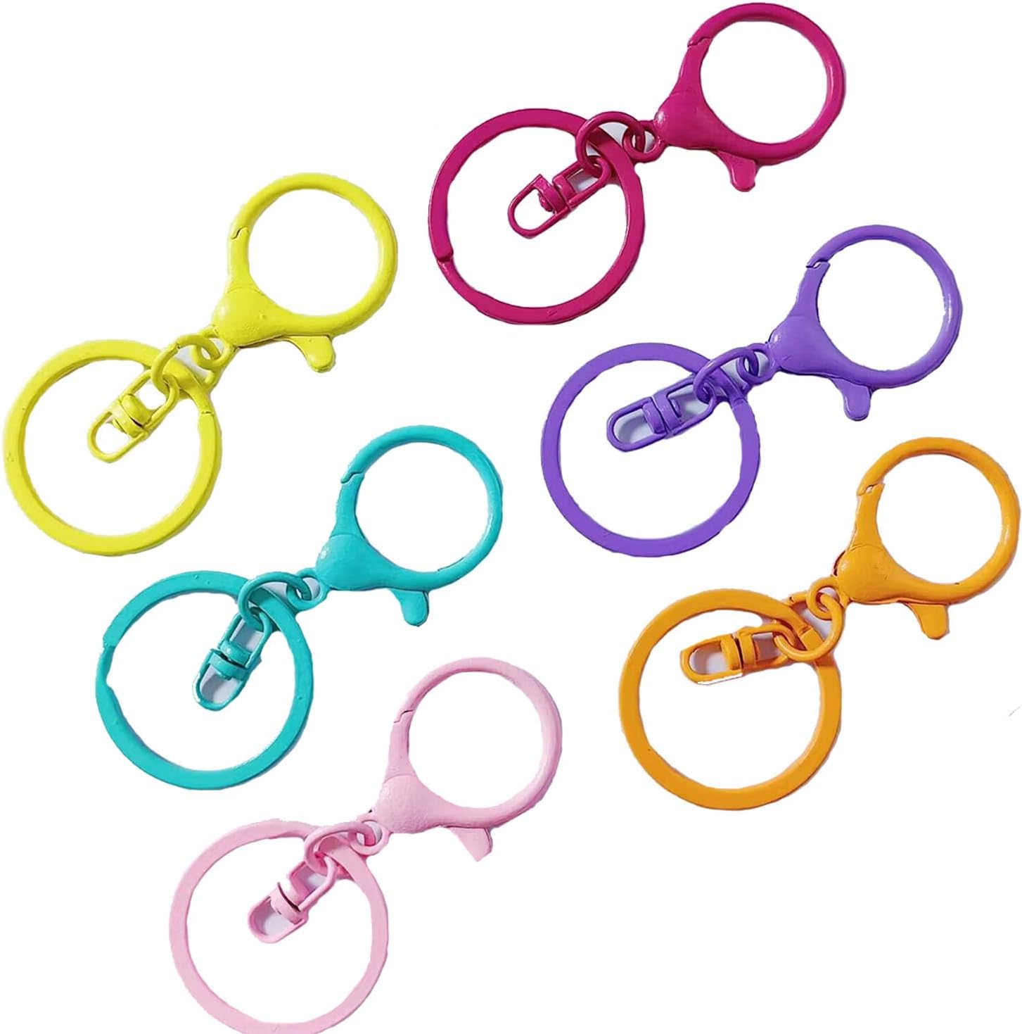 20sets Color Mixing Lobster Claw Clasps Hook with Flat Split Keychain Ring Little Lobster Clasp for DIY Craft Jewelry Making Jump Rings