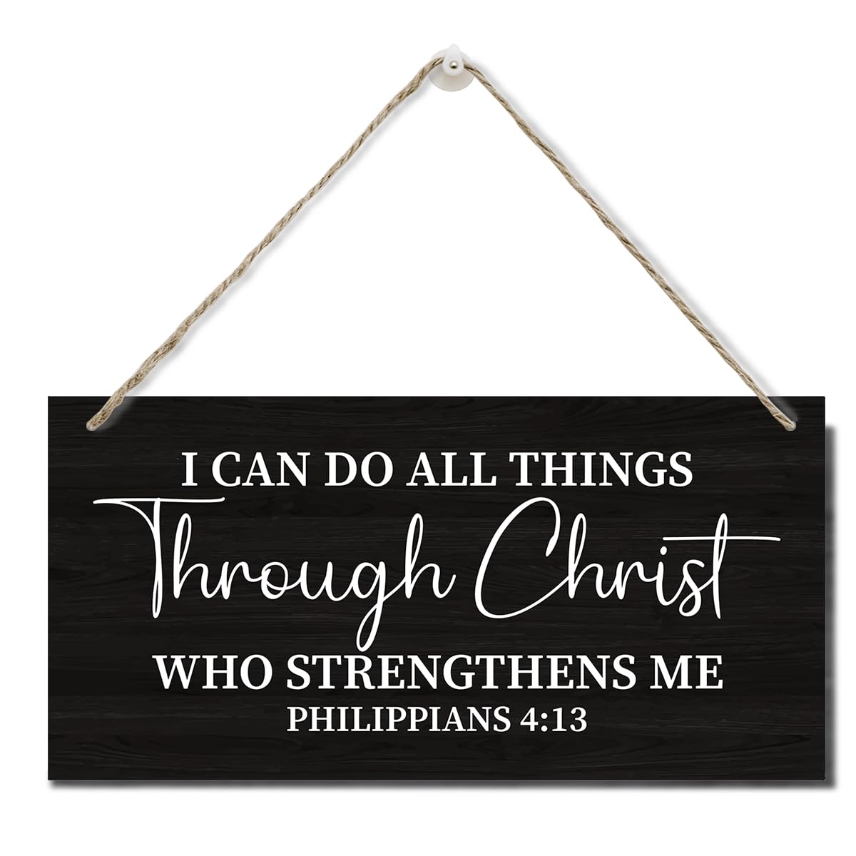 I Can Do All Things Through Christ Wall Art Sign, Printed Wood Plaque Sign Wall Hanging, Christian Signs For Home Decor Wall, Philippians 4:13 Wall