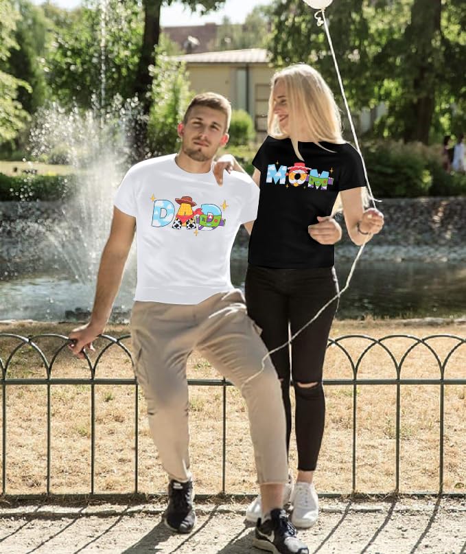 Toy Dad Shirt Toys Mom T-Shirts Funny Mama and Dada Shirts Matching Birthday Top Family Vacation Cartoon Tee3