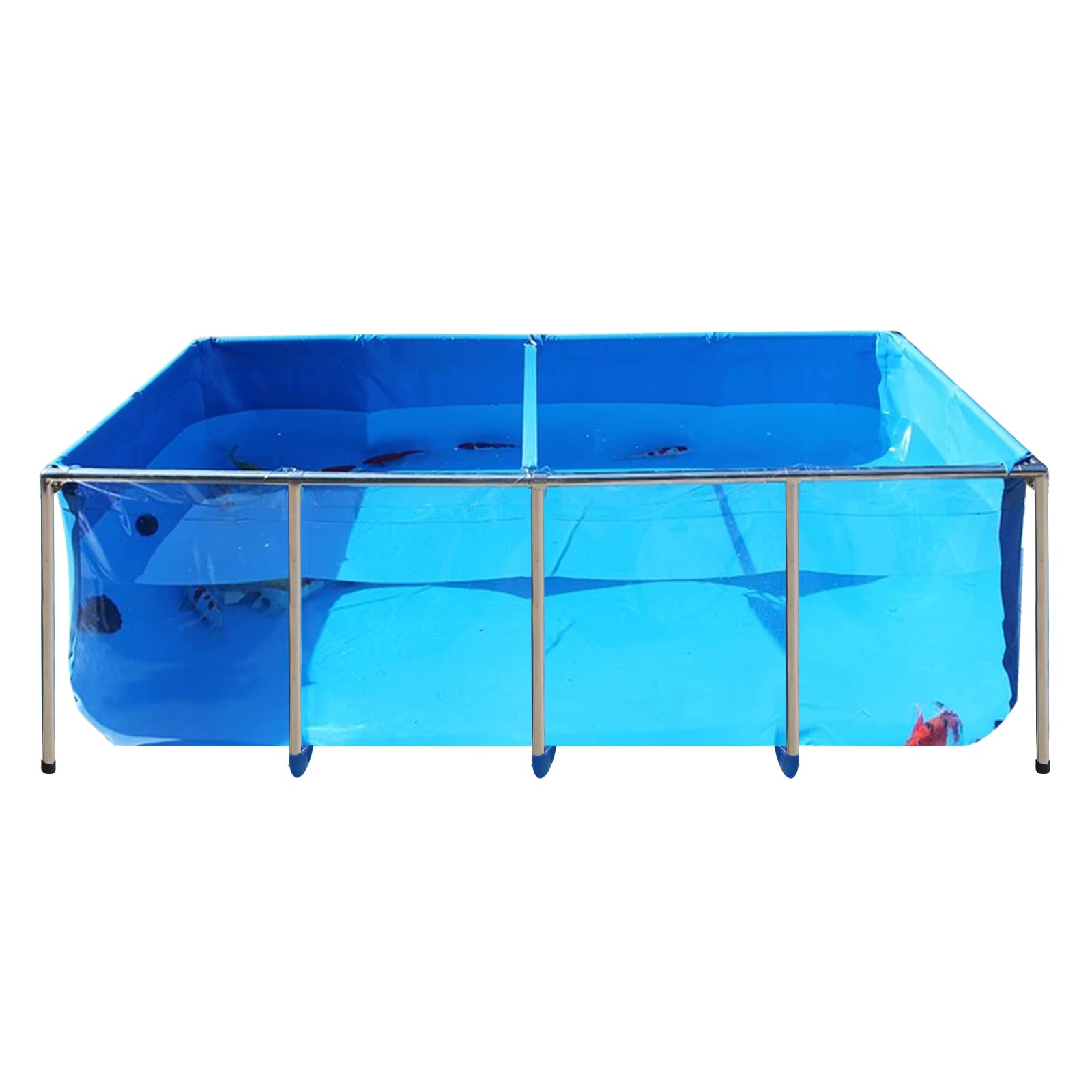 PVC KOI Aquarium Tank, Temporary Fish Tank with Clear Viewing Panel, KOI/Goldfish Pond with 304SS Frame & Drain Valve(70.9" L*39.4" W*31.5" H, About 345Gal Water Capacity)