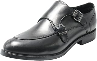 [アルフレッドコックス] ビジネスシューズ 本革 メンズ 革靴 紳士靴 レザー ダブルモンク Uチップ 26.5 cm ~ 27.0 cm (EU 43 inch)[BLACK] ブラック