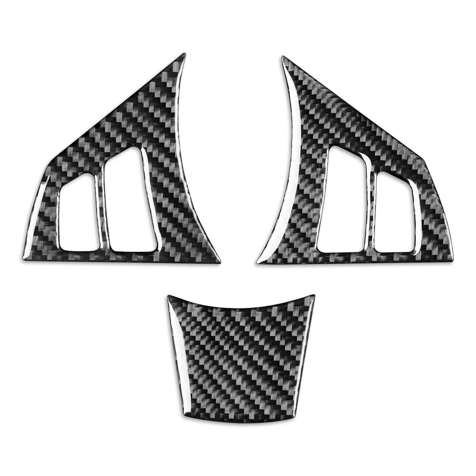 Piwine A1 Car Steering Wheel Button Chin Panel Frame Sticker Carbon Fiber For 5 Series E60 2004 2005 2006 2007