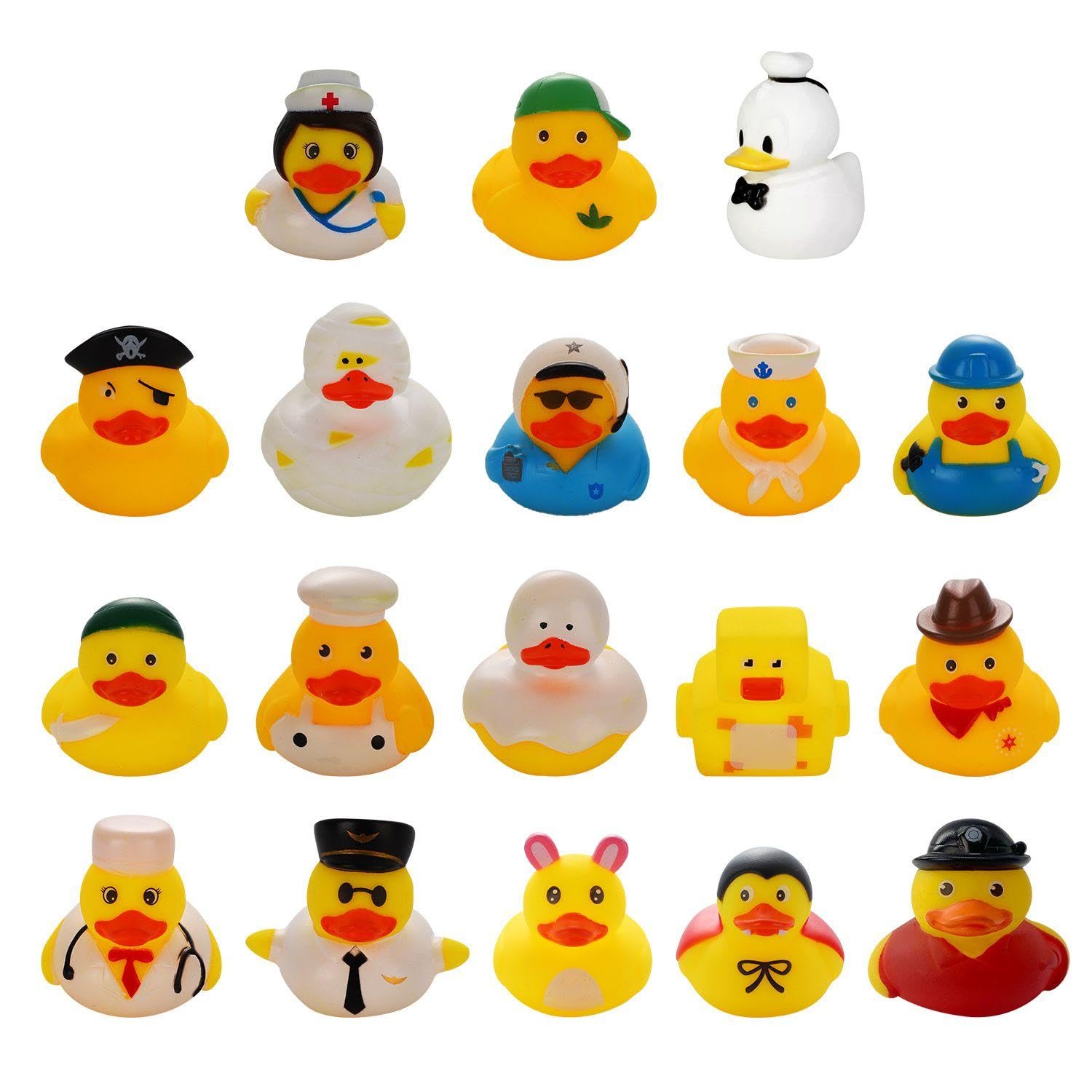 18 Pieces of Little Yellow Duck Toys, Mini Rubber Ducks, Car Decoration Rubber Ducks, Bath Floating Ducks, Cute Bath Duck Toys