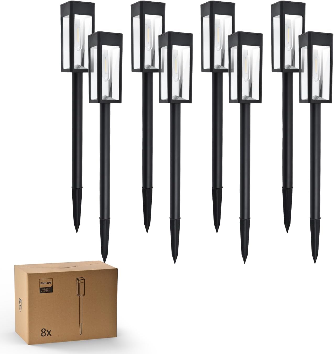 philips lot de 8 lampes solaires allées