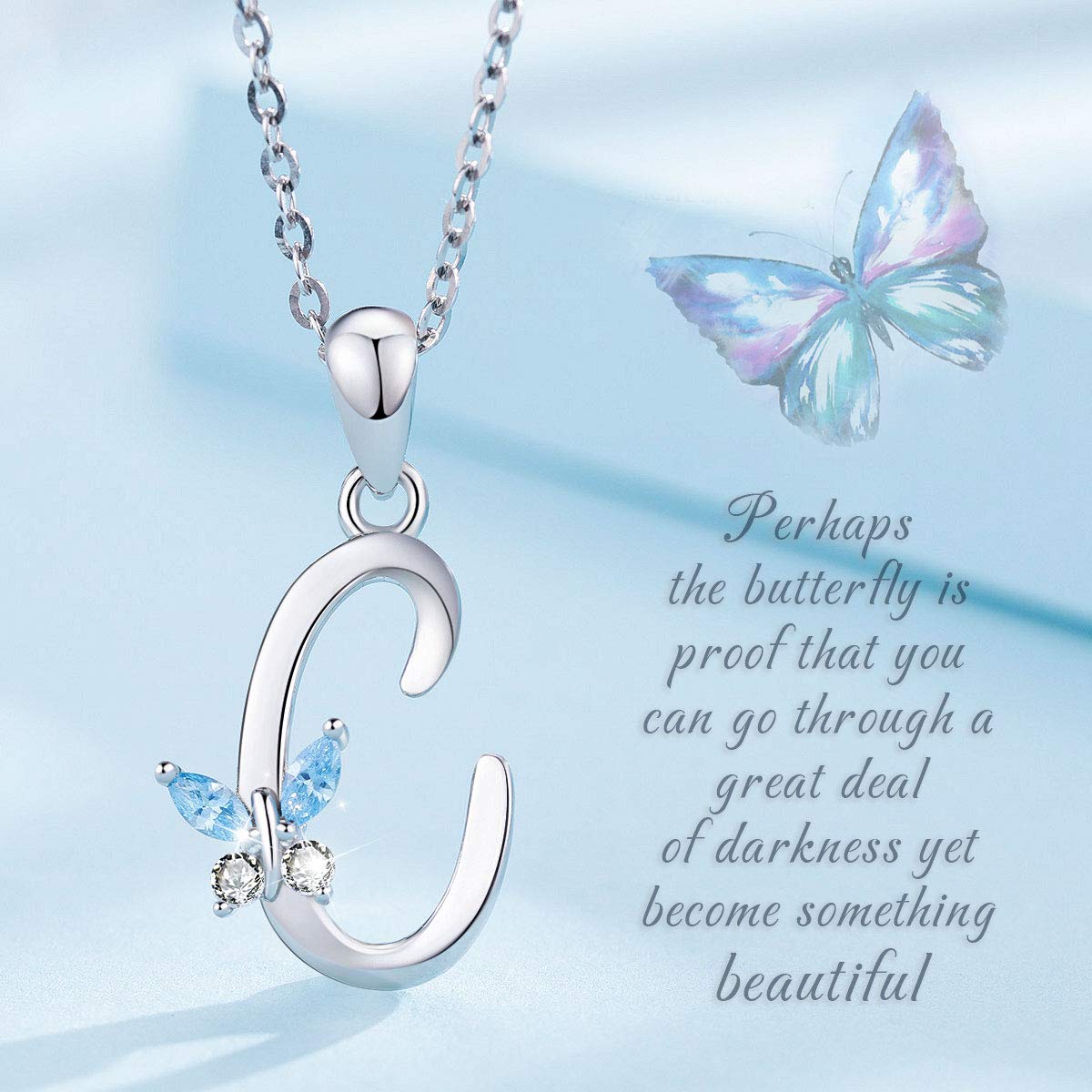 EUDORA Harmony Ball Collana Iniziale Argento Sterling 925 26 Lettere dell'Alfabeto Ciondolo Personalizzato Nome Gioielli Collane Regali per Donne Ragazze Festa della Mamma, Catena 45 cm