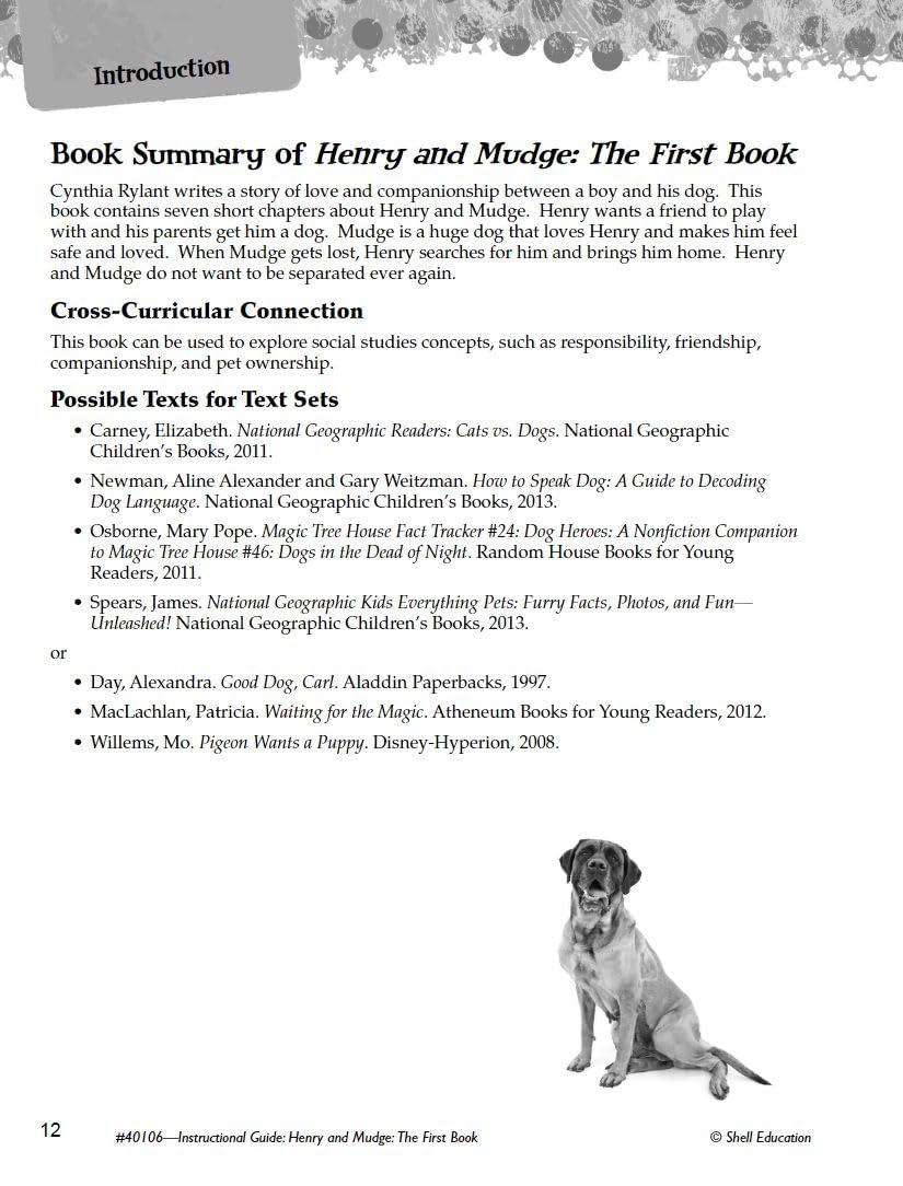 Henry and Mudge: The First Book: An Instructional Guide for Literature - Novel Study Guide for Elementary School Literature with Close Reading and Writing Activities (Great Works Classroom Resource) - Image 4