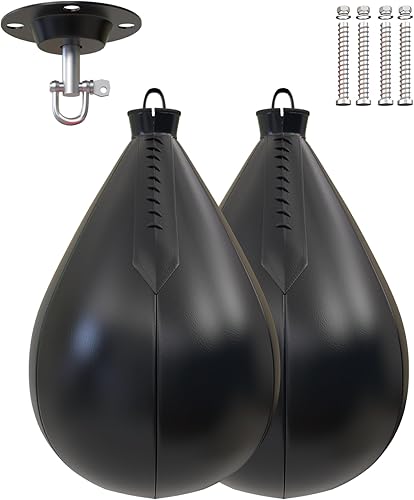 WingeddreaM Bolsas de velocidad de boxeo, piel sintética, paquete de 2 bolsas de boxeo para colgar, Speedball, Dodge Striking Bag para boxeo, artes disponible en Yaxa Peru