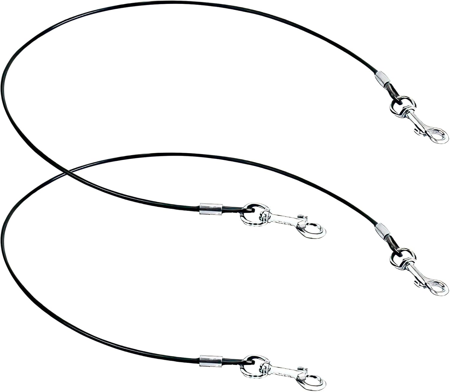 2 Pack ChewProof Dog Leash Extension Metal Cable Lead Heavy Duty Non