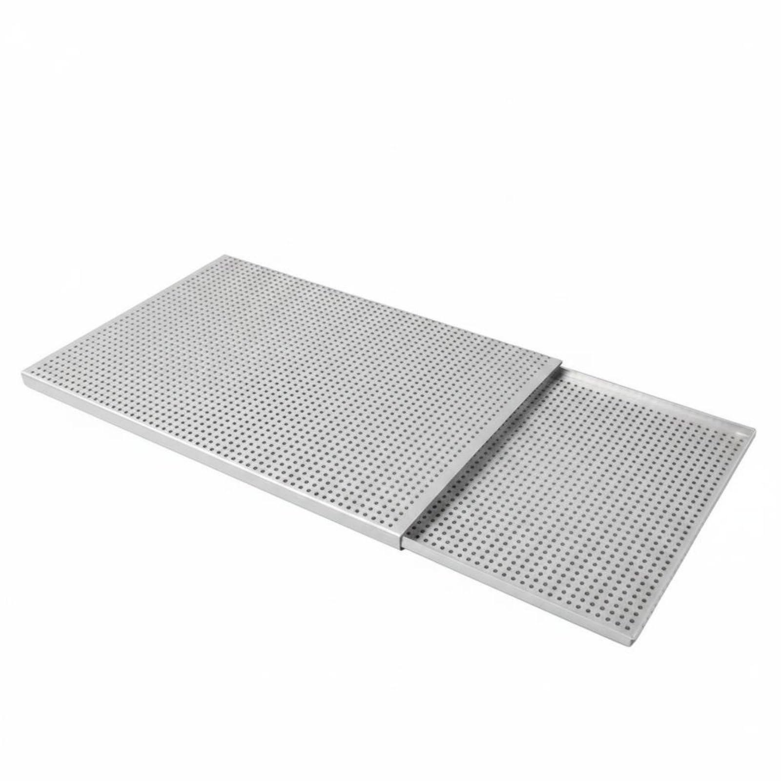 Bandeja Comercial de Horneado para Pastelería con Perforaciones Uniformes y Aluminio Resistente Especial para Uso Continuo Adecuada para Elaboración, 35x25cm, Anodizado