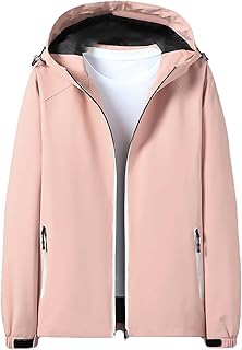 Chaqueta impermeable ligera con capucha para mujer, resistente al viento, para senderismo, senderismo, ligera, transpirable, cómoda, para exteriores, gabardinas con cremallera, color liso