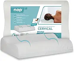Nap Travesseiro Nasa Ortopédico Cervical Comfort Viscoelástico D40 Espuma YellowTec Premium Capa Super Plush Hipoalergênico para fronha 50x70cm - Branco