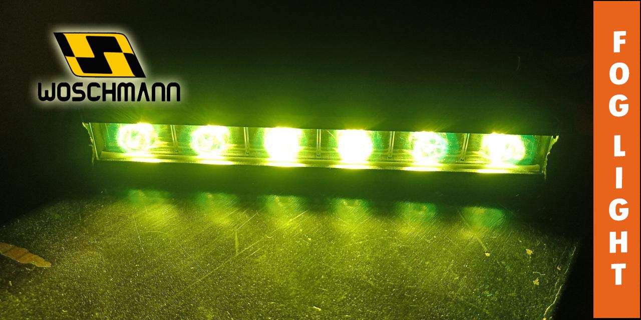 Woschmann�Led Bar/Fog Light/Work Light Bar 6 LED 18 Watt 7 Inch Yellow Spot Beam Off Road Driving Lamp 1 Pc Universal Fitting Car & Bike