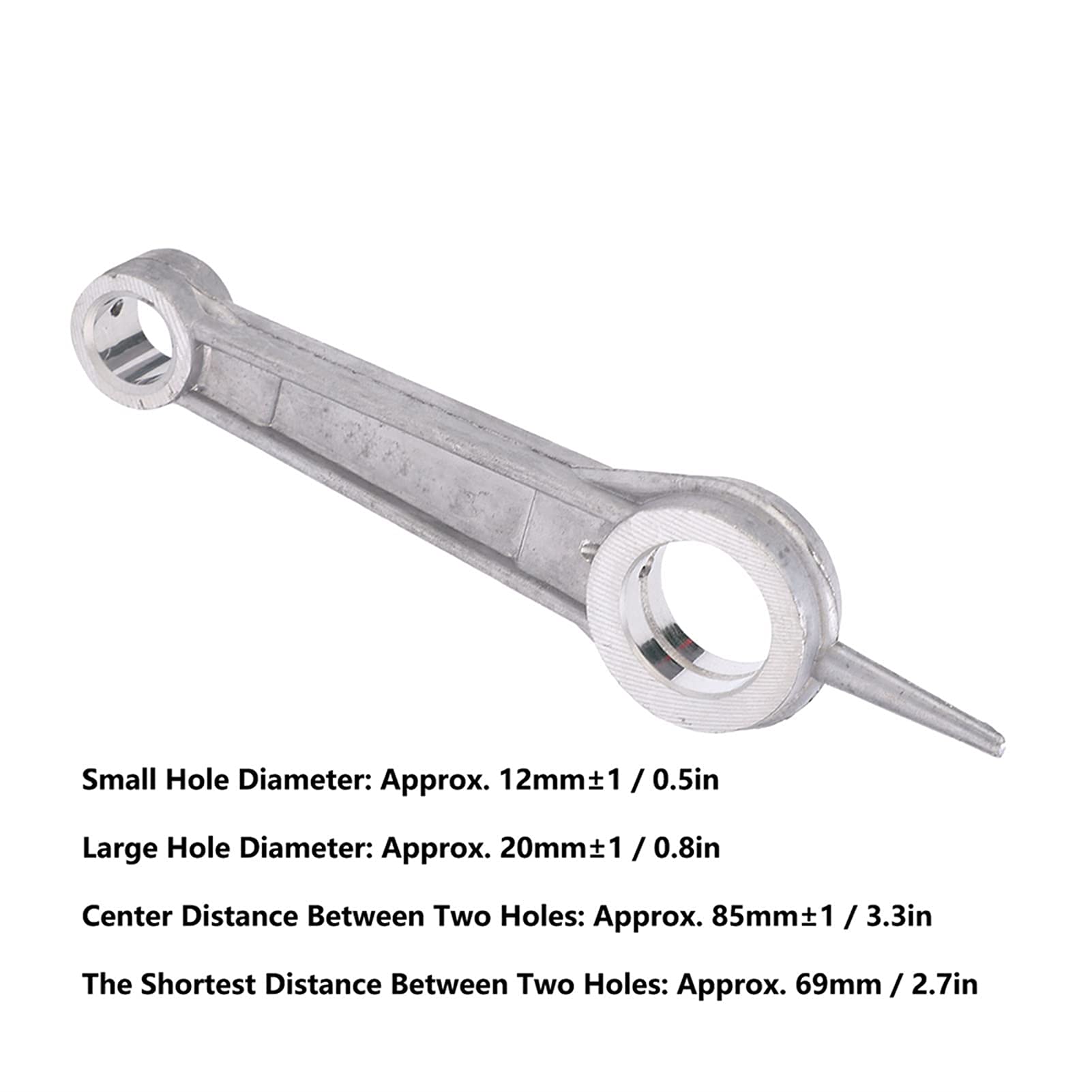 Biella 12x20x85mm Accessori per Pompa Albero Motore Accessori per Punta Conica in Alluminio Pressofuso per Compressore D'aria