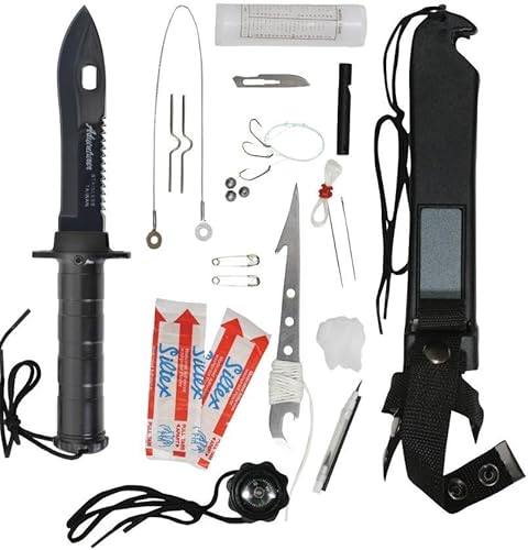 Rothco Adventurer Survival Kit Cuchillo, Negro