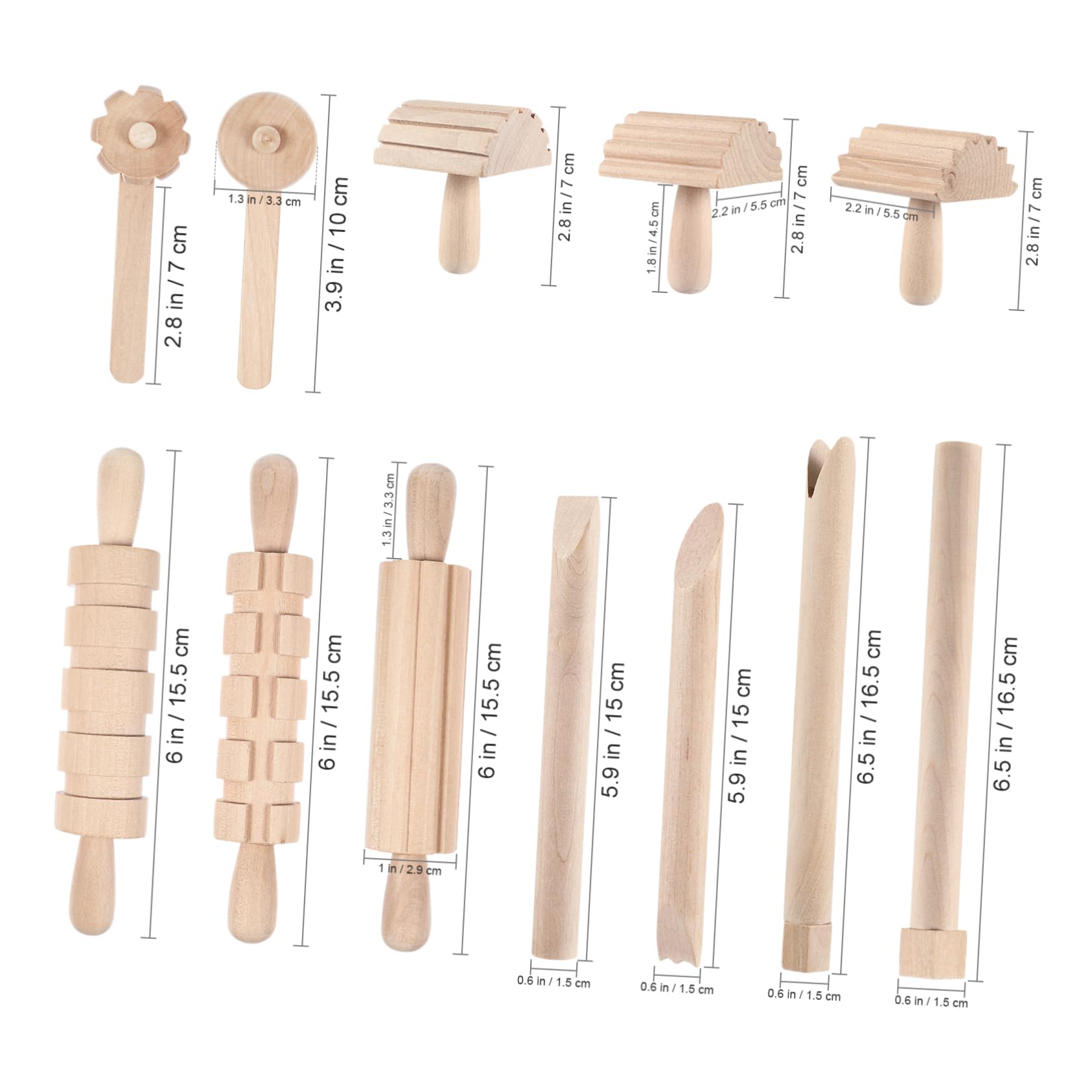 Tofficu 12pcs Boys and Girls Clay Sculpting Tools Wooden Clay Molding Kit for Boys and Girls Variety Styles for Pottery and Air Drying