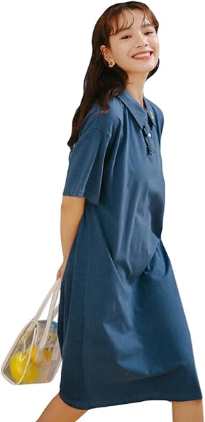 Amazon Co Jp Alppvワンピース レディース 夏 半袖 レディース 膝丈ワンピース ポロネック ゆったり 無地 シンプル 森ガールワンピ キュート 学院風 ファッション 韓国風 お出かけ アウトドア 服 ファッション小物 Amazon Co Jp Alppvワンピース レディース 夏 半袖 レディース 膝丈ワンピース ポロネック ゆったり 無地 シンプル 森ガールワンピ キュート 学院風 ファッション 韓国風 お出かけ アウトドア 服 ファッション小物