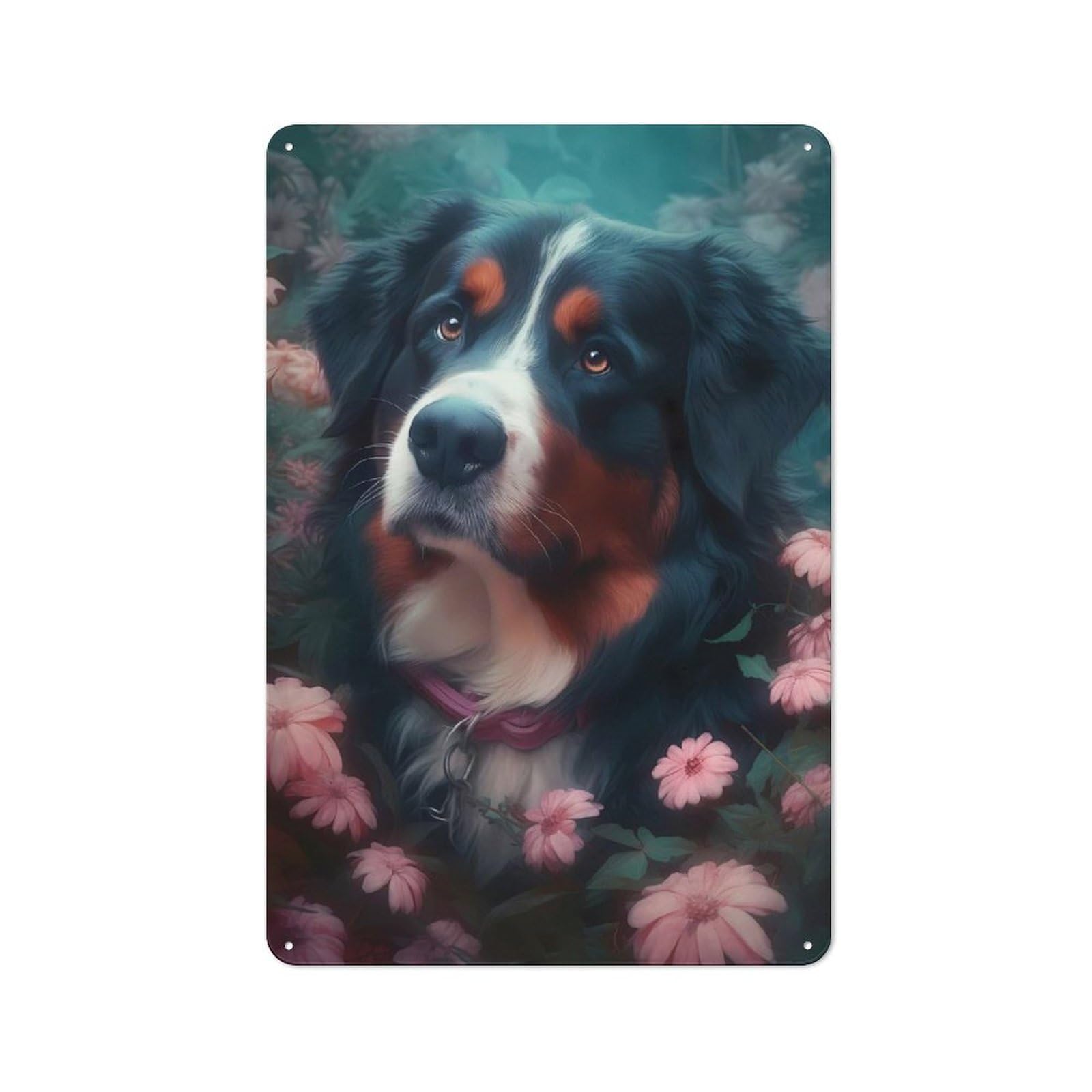 Junmoney Bernese Mountain Dog Fable Metal Wall Sign 30X20cm Featuring For Bar Or Restaurant, For Bar Decor Enthusiasts