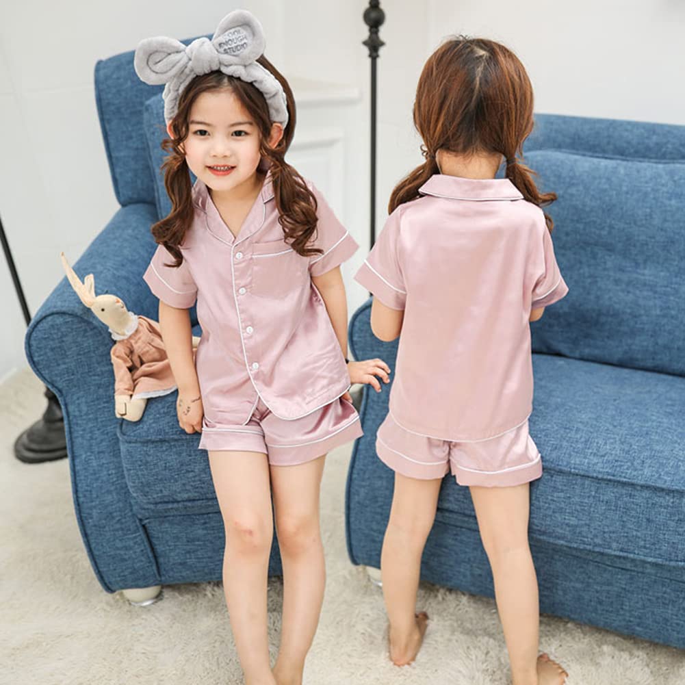 amropi Set Pigiama per Famiglia Abbigliamento Coordinato Set Pigiama da Seta Notte per Ragazzi Donna