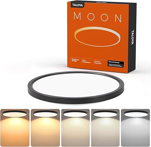 TALOYA - Lámpara de techo LED 5 colores de color blanco amarillo azul negro rosa temperatura de color 3 en 1 3000 K 4000 K 6000 K Rosa
