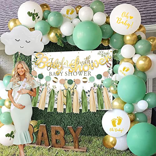 Baby Shower Decoration Boy Girl Baptism Decoration Sage Green with Mummy to be Scarf - Image 3
