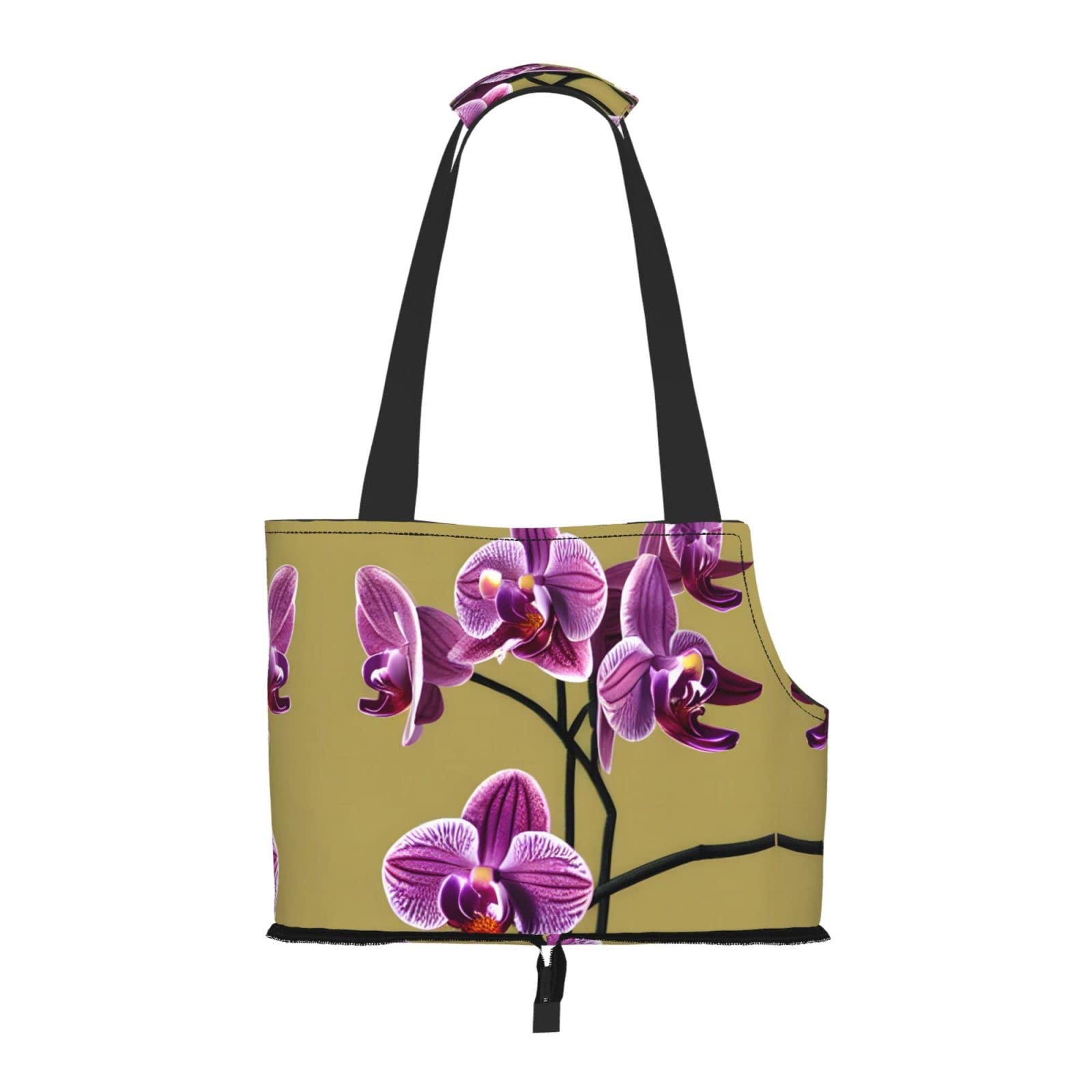 Beautiful Orchids Pet Tote Bag - Waterproof and Wear-Resistant Portable Shoulder Bag for Small Dogs and Puppies