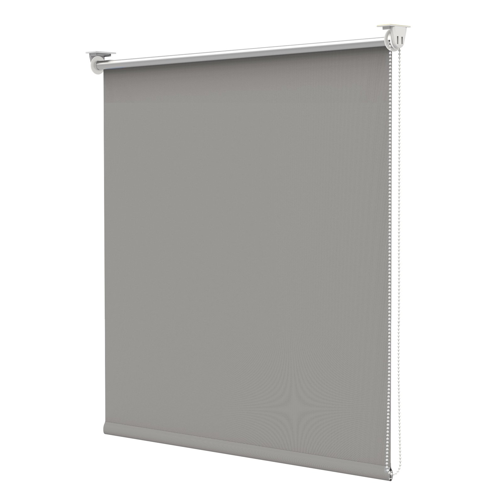 Grandekor Blackout Roller Blind Without Drilling for Doors & Windows 100 Percent Polyester-Gray-50x170cm(WxL)