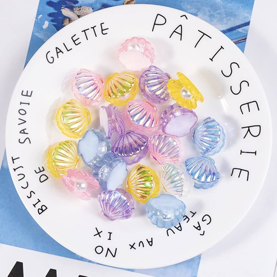 Amazon.co.jp: Voyyphixa 真珠貝 アクリル樹脂パーツ 6色30個入り 樹脂