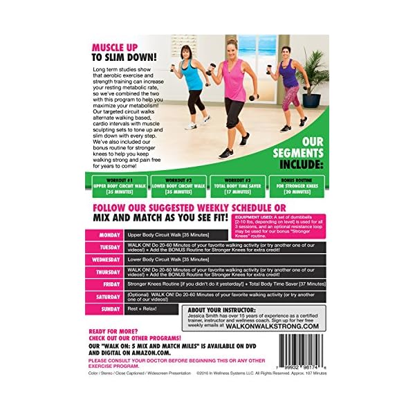 Walk-On-Metabolism-Booster-DVD-with-Jessica-Smith-Walking-at-Home-Plus-Total-Body-Circuit-Strength-Training-for-Women-and-Bonus-Strong-Knees-Routine-Beginner-Intermediate-Level Walk On: Metabolism Booster DVD with Jessica Smith, Walking at Home Plus Total Body Circuit Strength Training for Women and Bonus Strong Knees Routine, Beginner, Intermediate Level