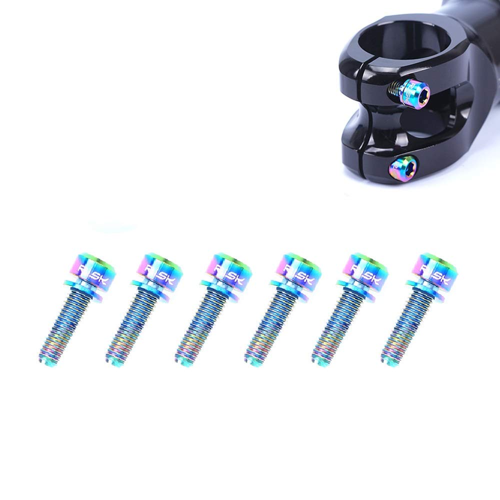 Pack of 6 pcs Titanium Bolts Screws for MTB Road Bicycle and Mountain Bike Stem, M5X18mm