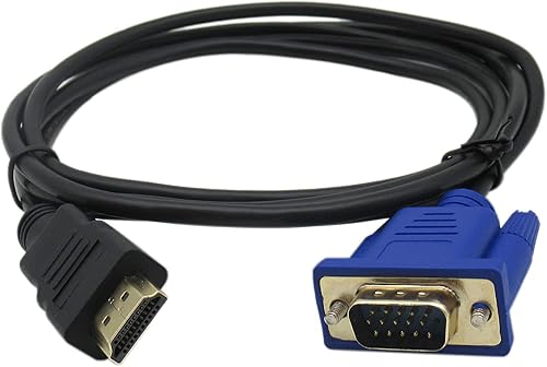 Gxcdizx Cable adaptador HDMI a VGA 5.9ft chapado en oro 1080P HDMI macho a VGA macho convertidor de vídeo activo cable para ordenador portátil,