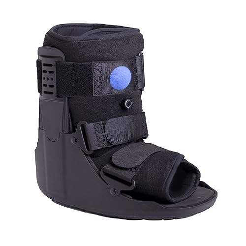 Brace Direct Short Air CAM Walker - Botas de fractura médica de perfil bajo con bomba de aire para fracturas de pie y tobillo, esguinces y