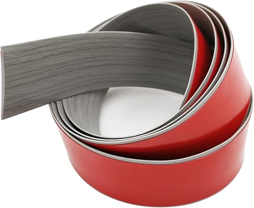 Tira de transición de piso de 6.56 pies autoadhesiva de 2 pulgadas de ancho de alfombra a azulejos, tira de transición de piso de vinilo para madera