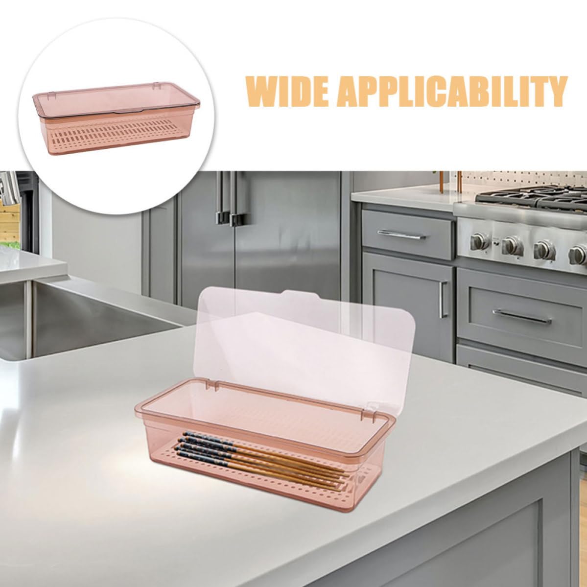 9 Schmaler Besteckorganizer mit Deckel aus PP