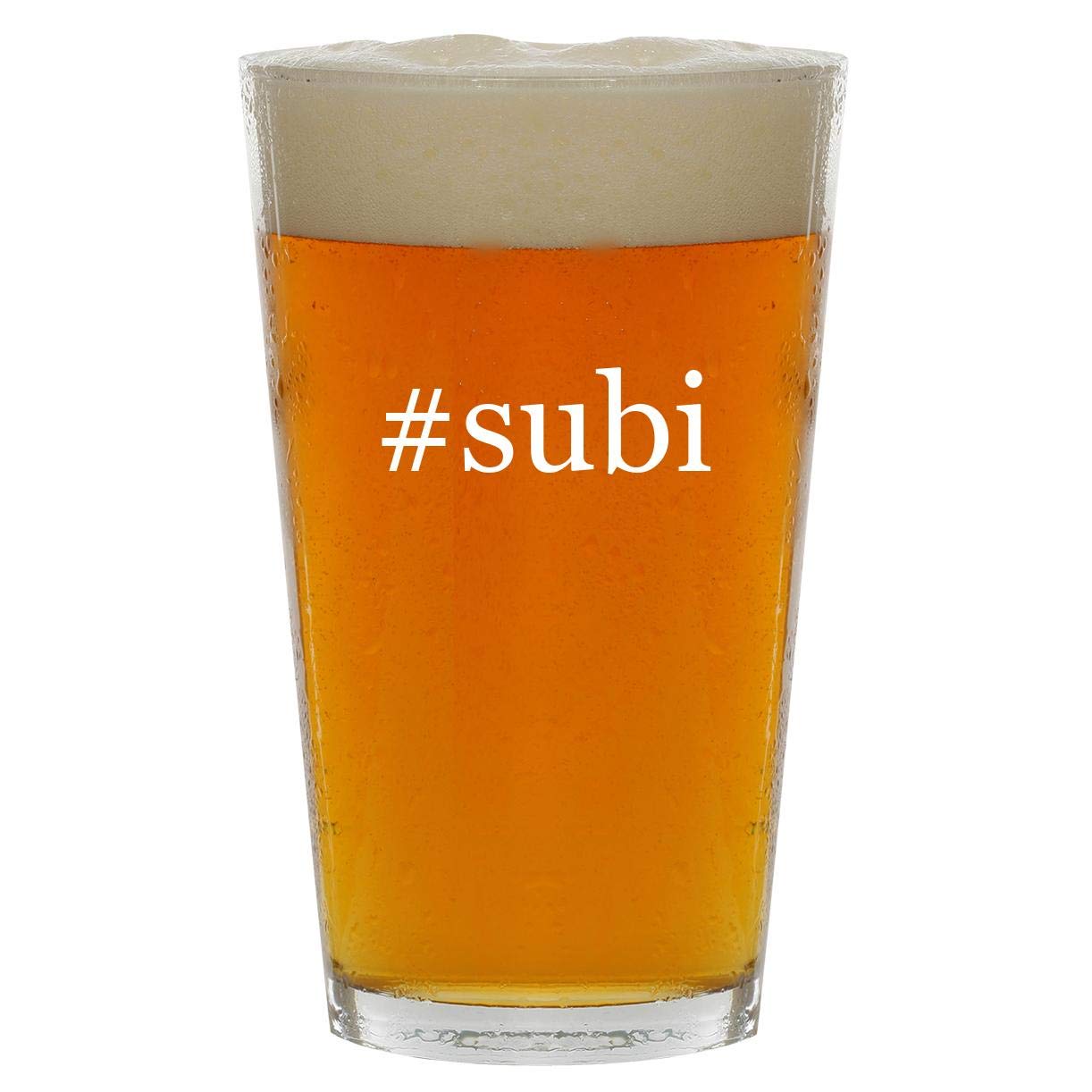 #subi - 16oz Hashtag Clear Glass Beer Pint Glass