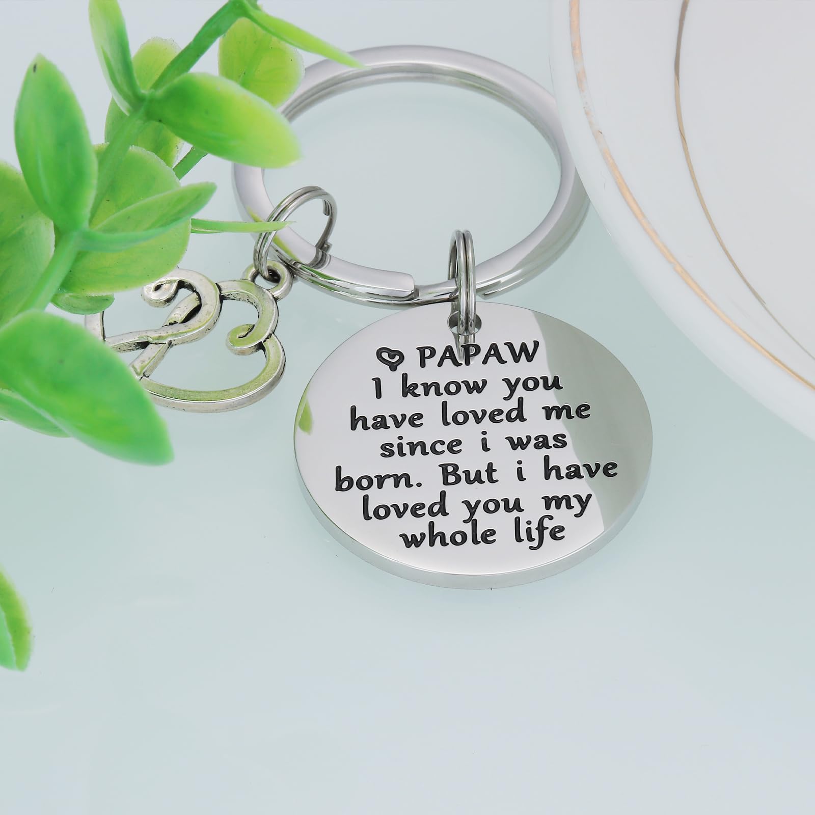 HUTIMY Papaw Keychain for Men - Grandkids Gift