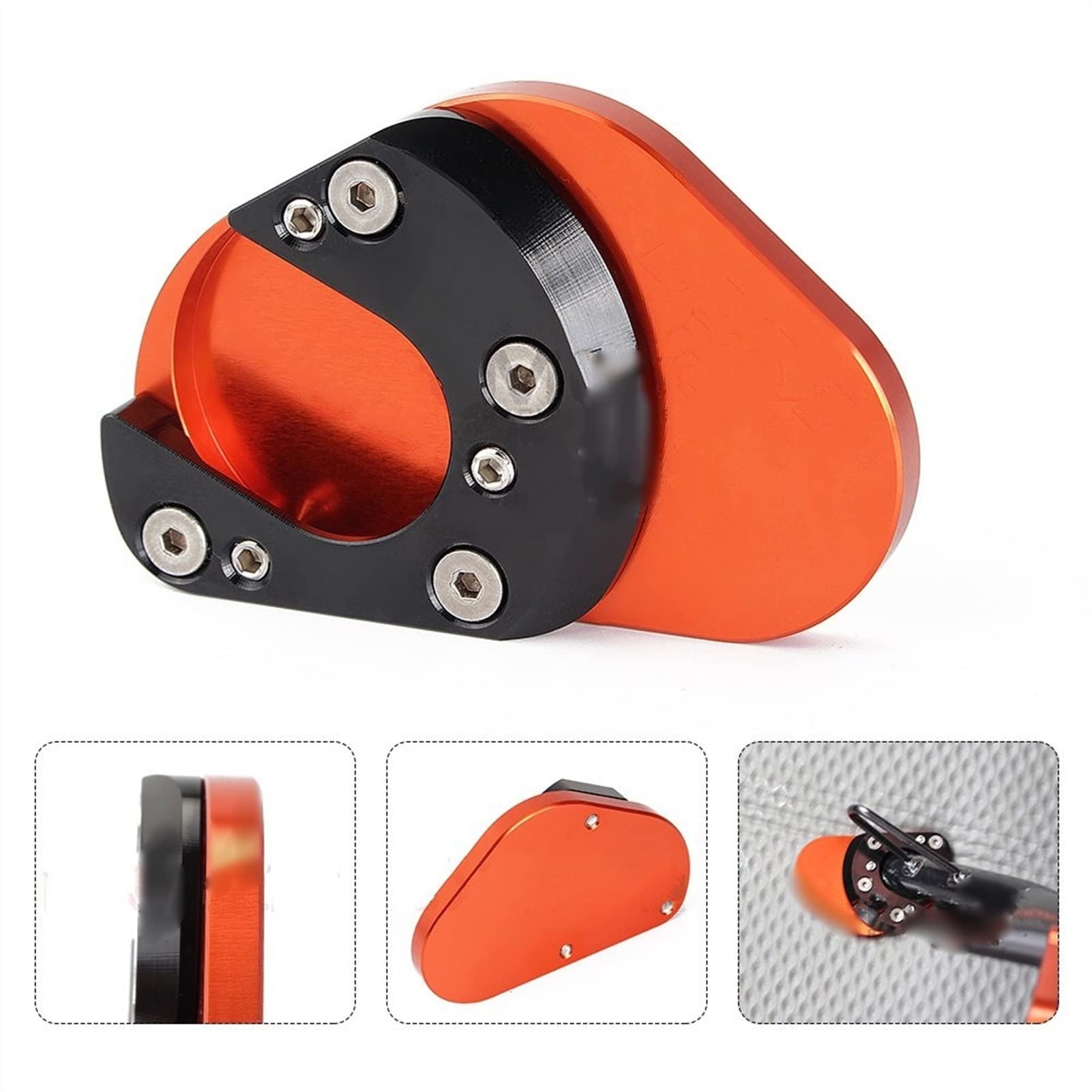 INLIMA Piastra Allargata Per Cavalletto Laterale Moto In Alluminio CNC, Compatibile Con Husqvarna 401 Vitpilen/Svartpilen 2018-2023 (Rosso) - 3
