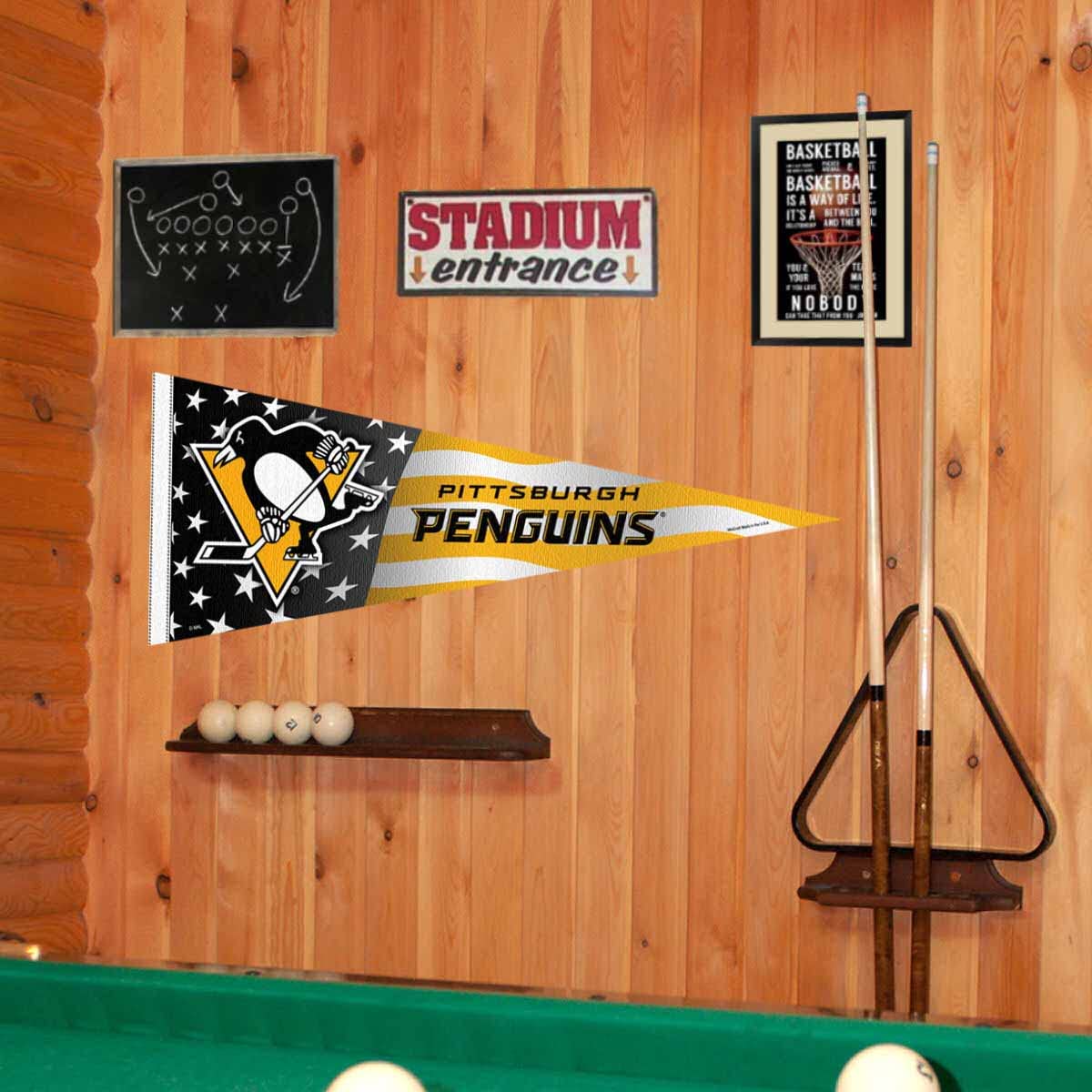 WinCraft Pittsburgh Penguins Nation USA Americana Stars and Stripes Pennant Banner Flag