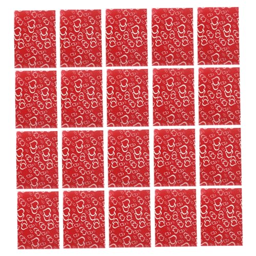KESYOO 500pcs Heart Printed Candy Wrappers for Caramels - Twisting Wax Paper Sweets Wrapping for Valentine's Day - Weddings and Baking Treats