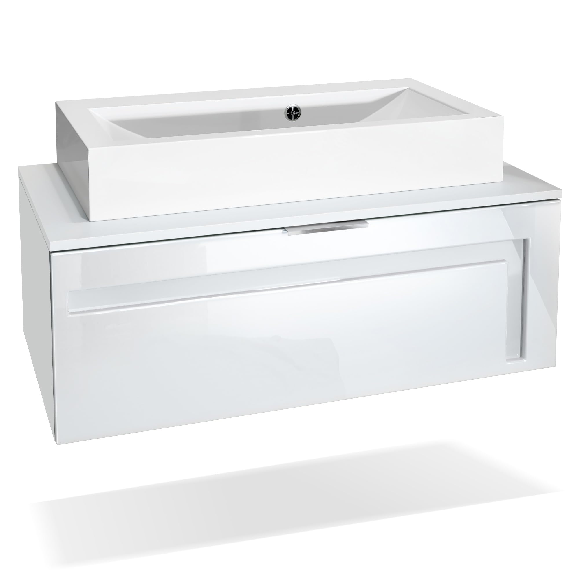 Vladon Waschtisch Aloha V2 - 96cm Made In Germany Mit Waschbecken