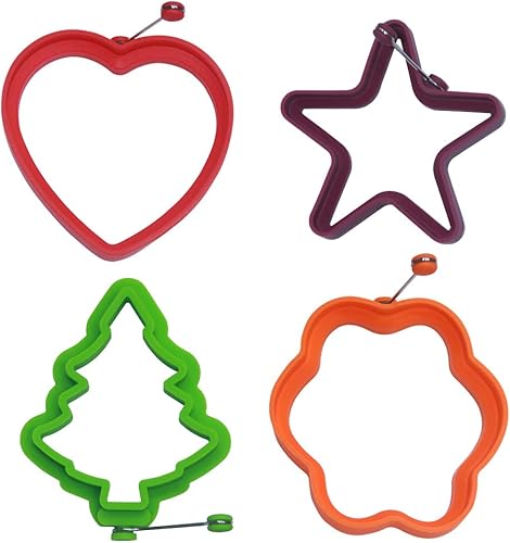 Juego de 4 anillos de silicona para huevos con forma de huevo, antiadherentes, para huevos fritos, sándwiches, tartas, mcmuffin (4 piezas) disponible en Yaxa Costa Rica