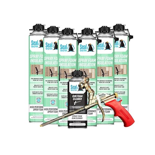 Miniatura 1 de Seal Spray Foam High Performance 80% Plus Kit de lata de espuma aislante de fórmula de células cerradas con aplicador de espuma de pistola angular y