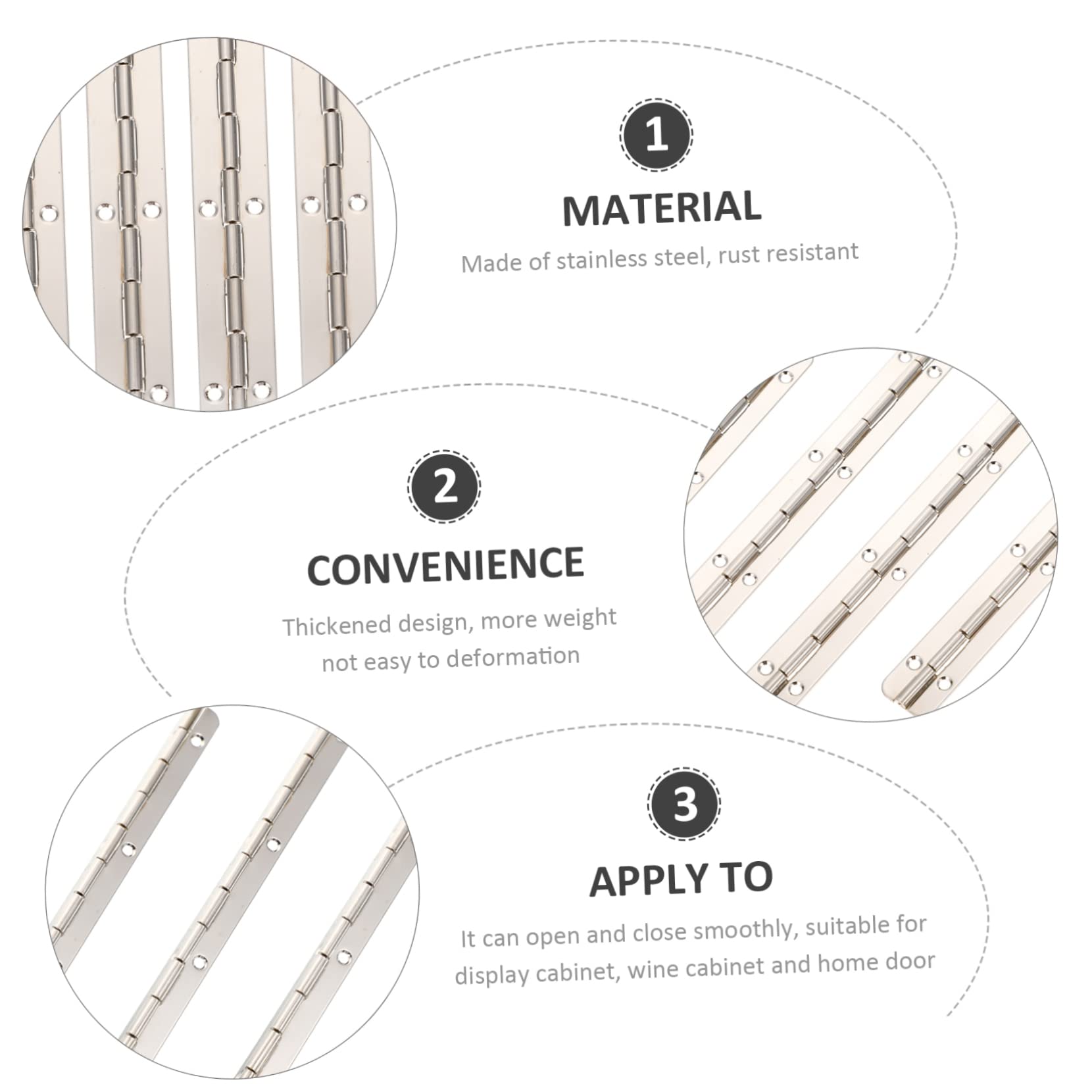 HOUDERCO 10pcs Nickel Hinges Cabinet Door Hinge Accessories Frame Replacement for Home