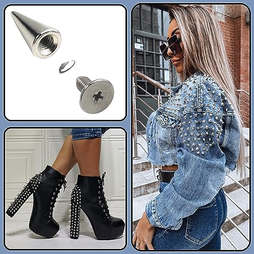Yoranyo 0045 100 Sets Spikes And Studs 12Mm Spikes For Clothing Metal Studs Rivets For Leather Punk Spikes Rivets Screw Back Studs And Spikes thumb #4