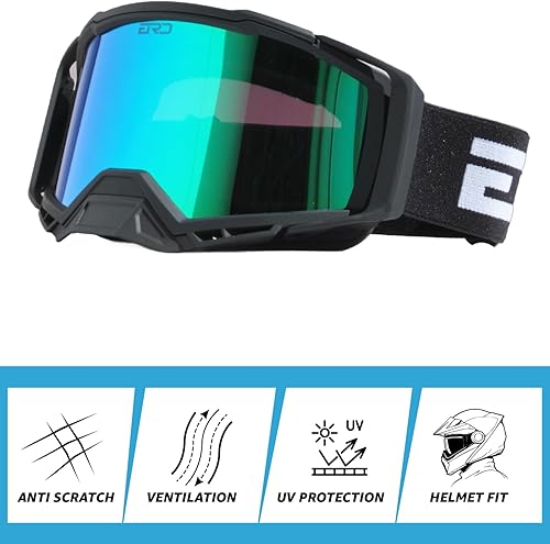 Miniatura 8 de CRG Sports Gafas de motocicleta ATV Dirt Bike Gafas Off Road Racing Motocross para hombres, mujeres y adultos