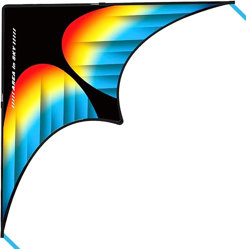 Cometa grande Rainbow Delta, extremadamente fácil de volar para niños de 4 a 8 años y 8 a 12 años, adultos y principiantes, cometa de playa de una disponible en Yaxa Costa Rica